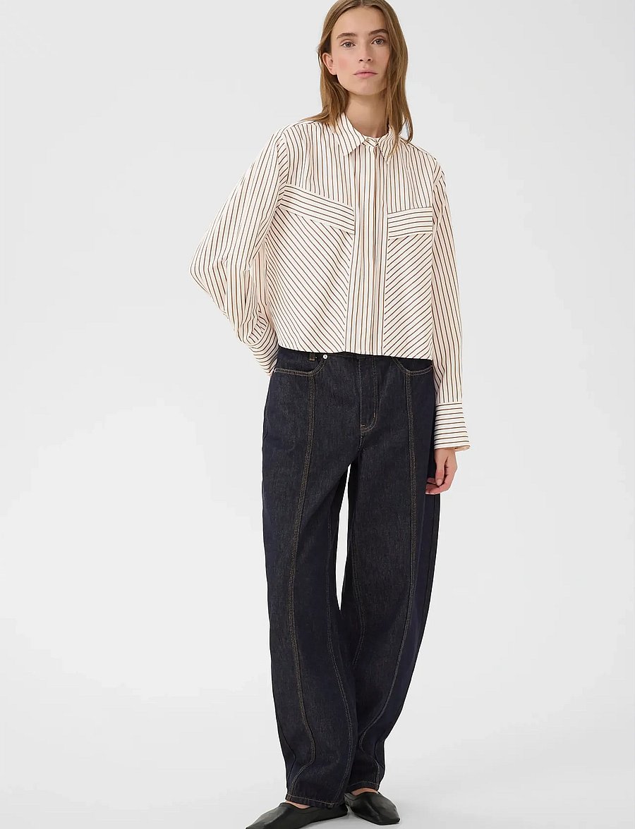 Karen By Simonsen - KBElmira Short Shirt - langärmlige hemden - cinnamon stripe - 3