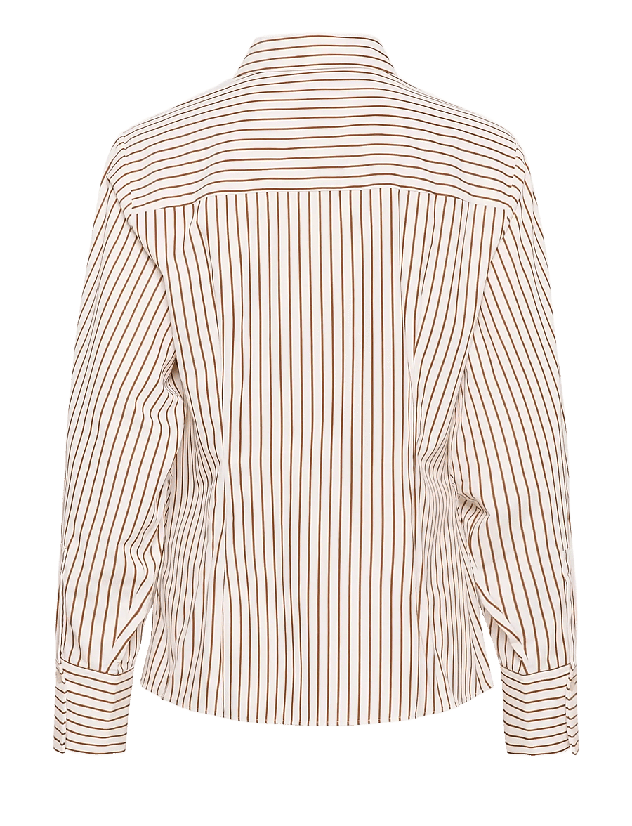Karen By Simonsen - KBElmira Shirt - langermede skjorter - cinnamon stripe - 2