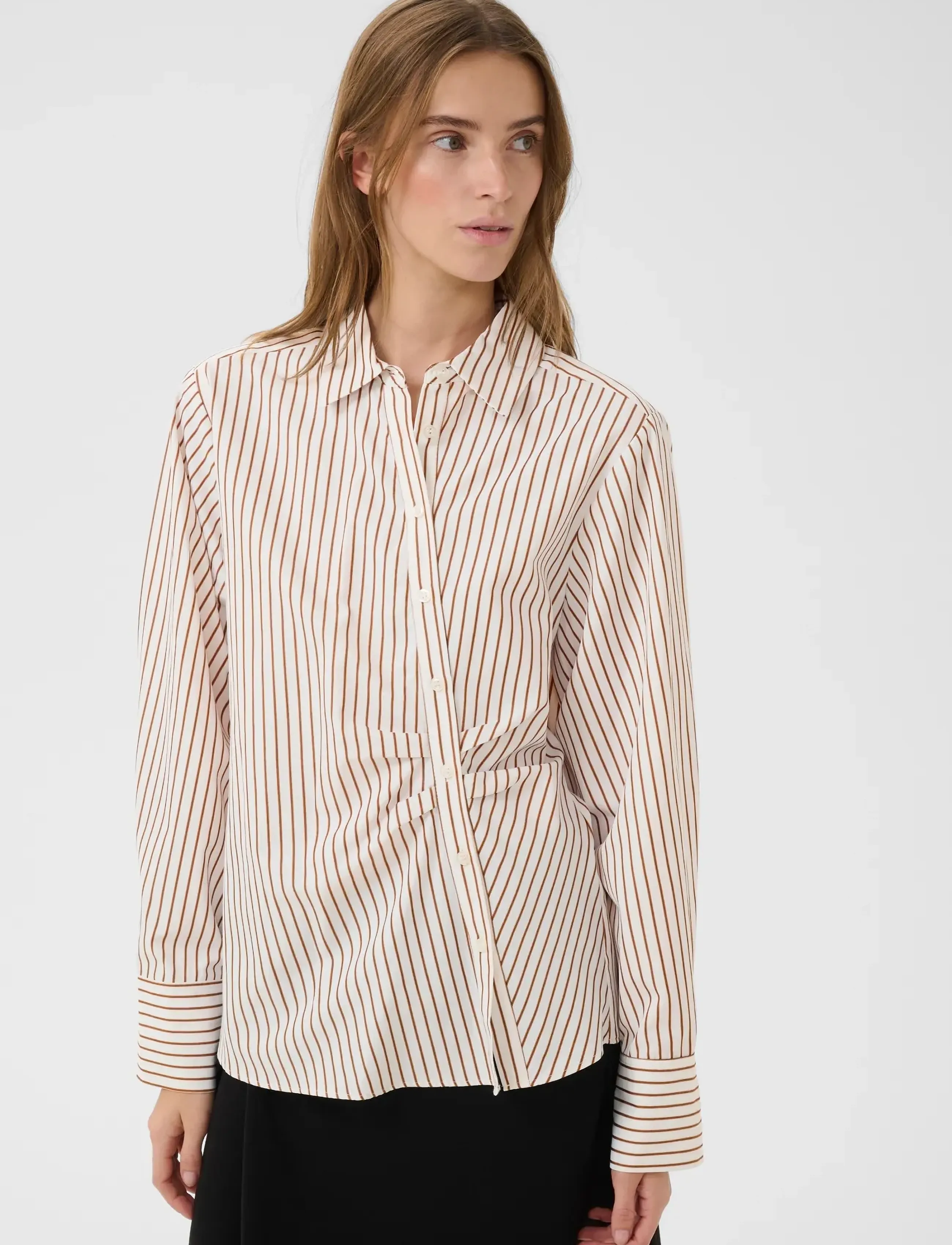 Karen By Simonsen Kbelmira Shirt, 32, Cream, Skjorter > Langærmede, Dame