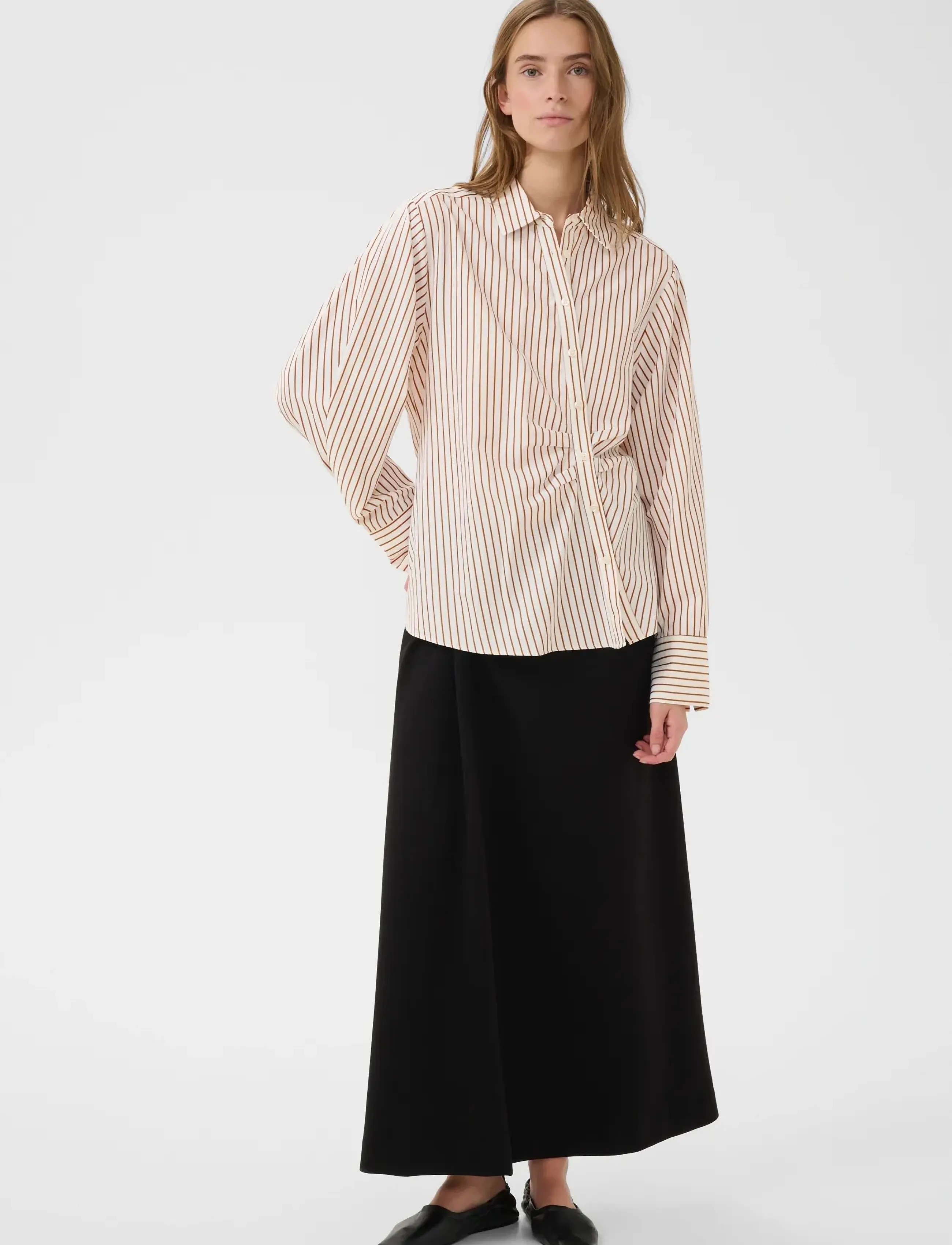Karen By Simonsen - KBElmira Shirt - langermede skjorter - cinnamon stripe - 3