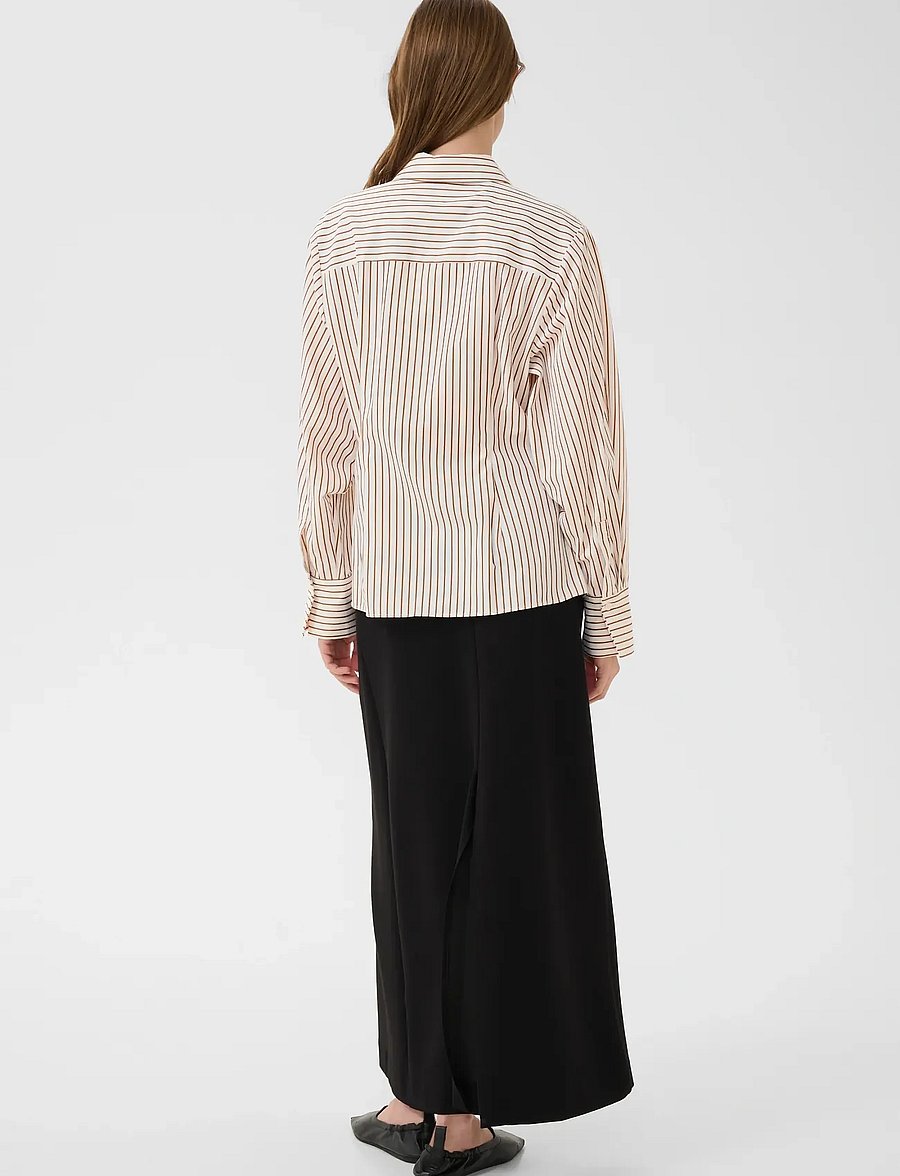 Karen By Simonsen - KBElmira Shirt - langermede skjorter - cinnamon stripe - 4