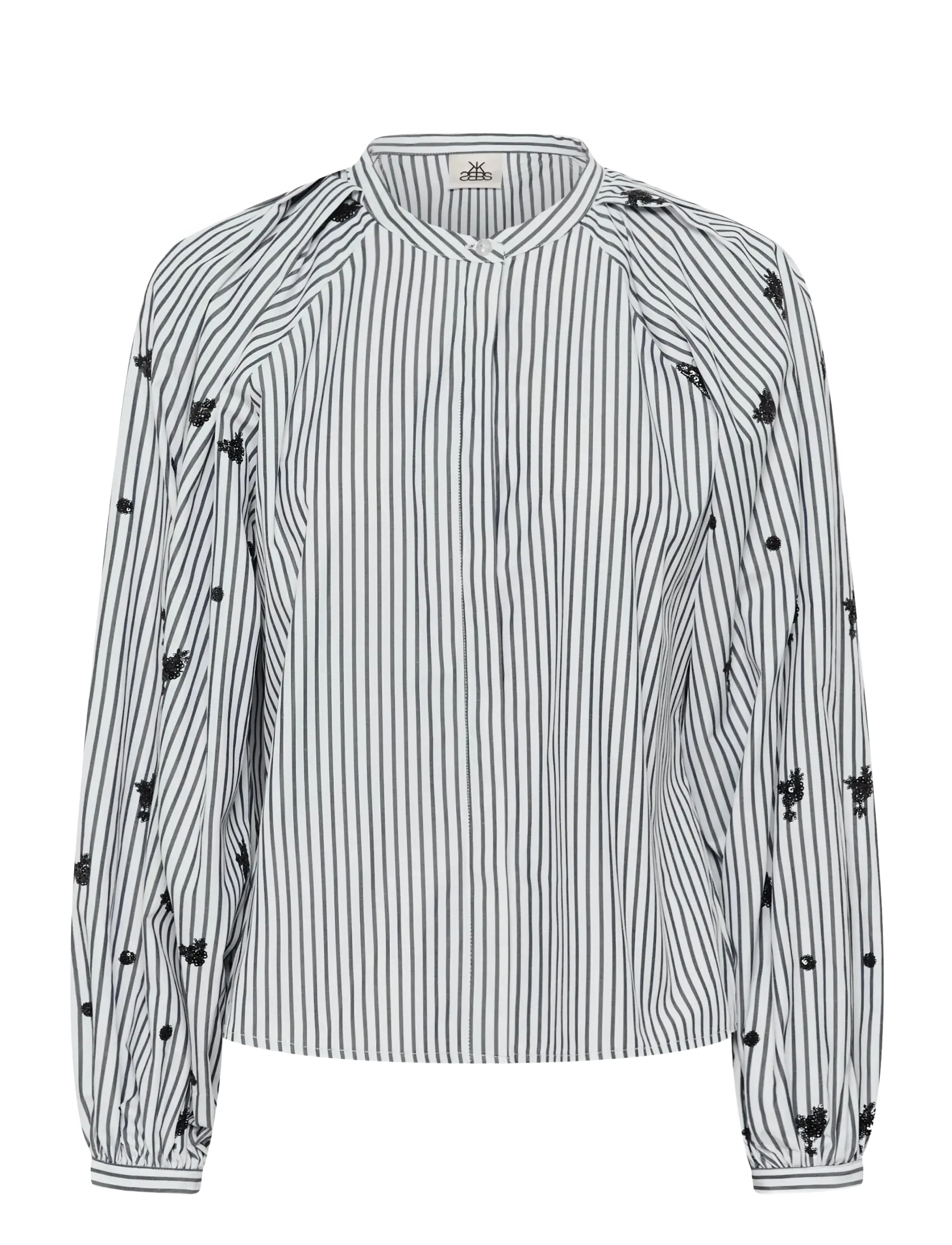 Karen By Simonsen KBEgoni Blouse - Bluser - OMBRE BLUE STRIPE / white