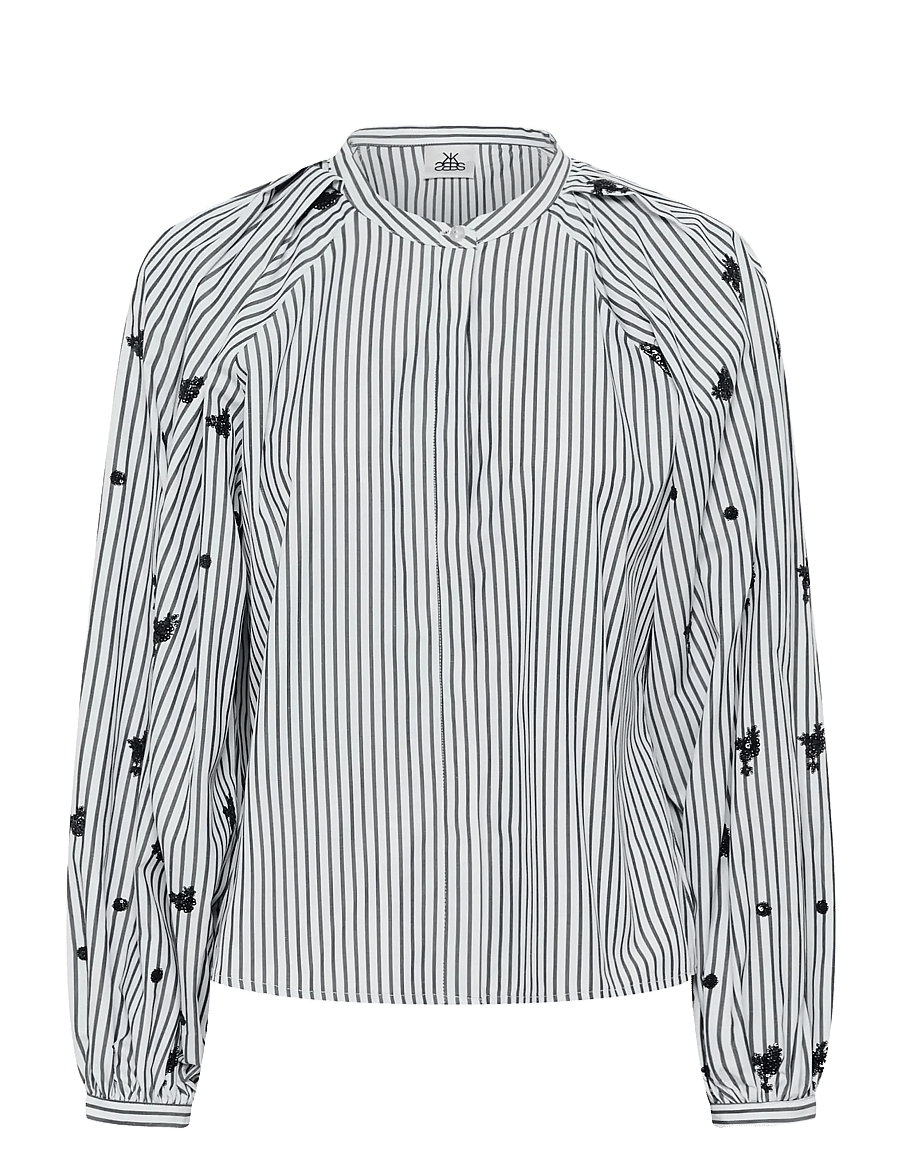 Karen By Simonsen - KBEgoni Blouse - langærmede bluser - ombre blue stripe - 1