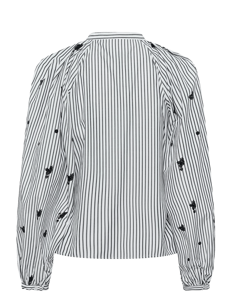 Karen By Simonsen - KBEgoni Blouse - langærmede bluser - ombre blue stripe - 2