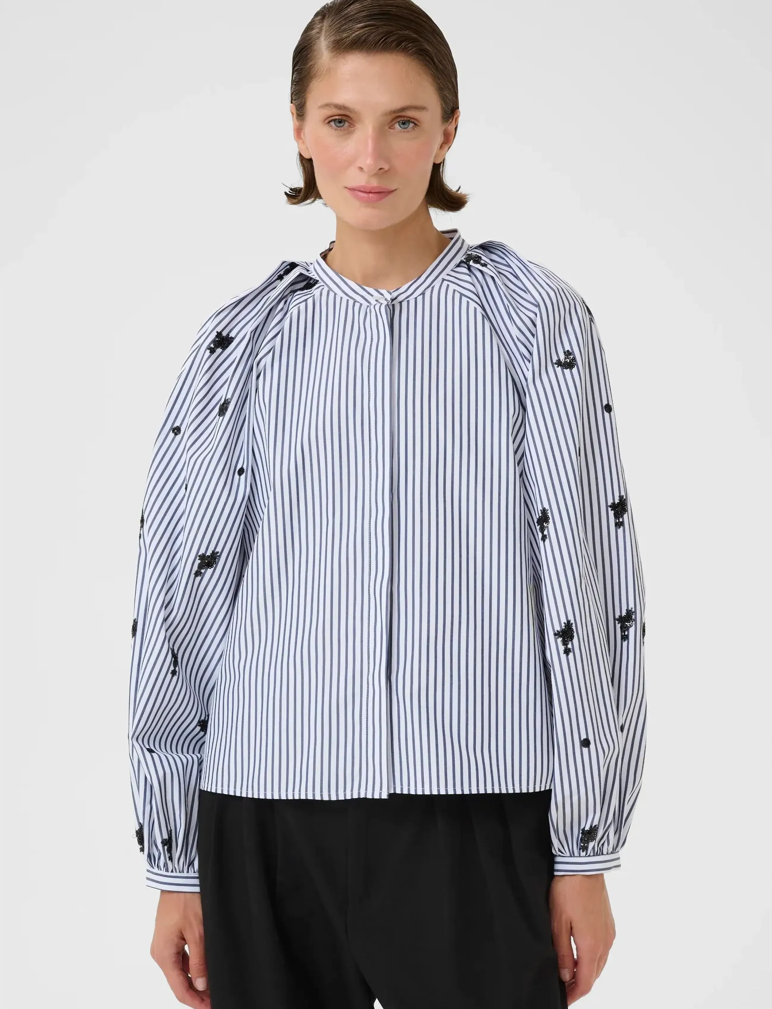 Karen By Simonsen KBEgoni Blouse - Blūzes un krekli - OMBRE BLUE STRIPE / white