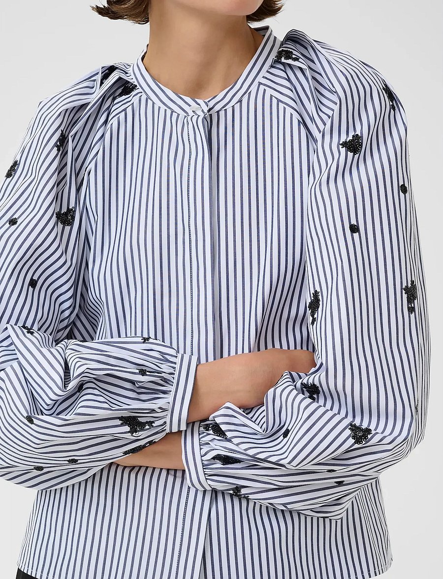 Karen By Simonsen - KBEgoni Blouse - langærmede bluser - ombre blue stripe - 5