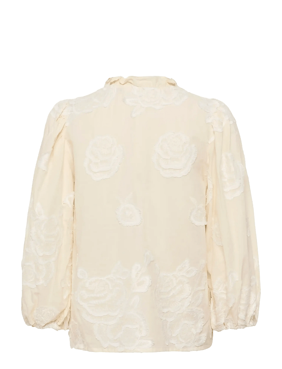 Karen By Simonsen - KBErmine Shirt - long sleeved blouses - egret - 2