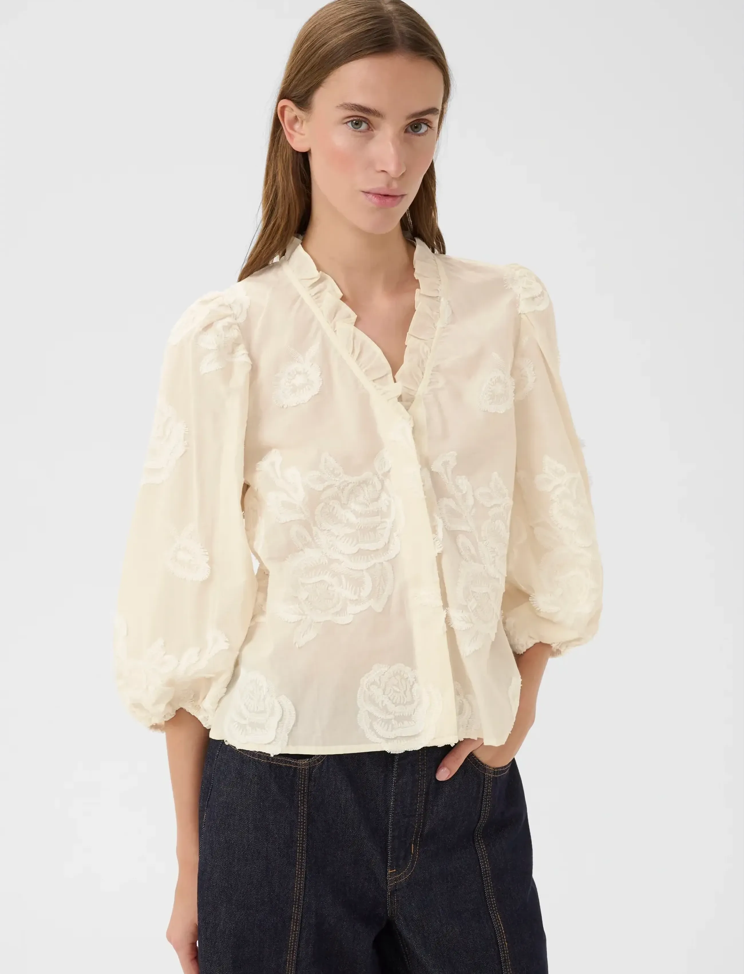 Karen By Simonsen KBErmine Shirt - Bluser & Skjorter - EGRET / cream
