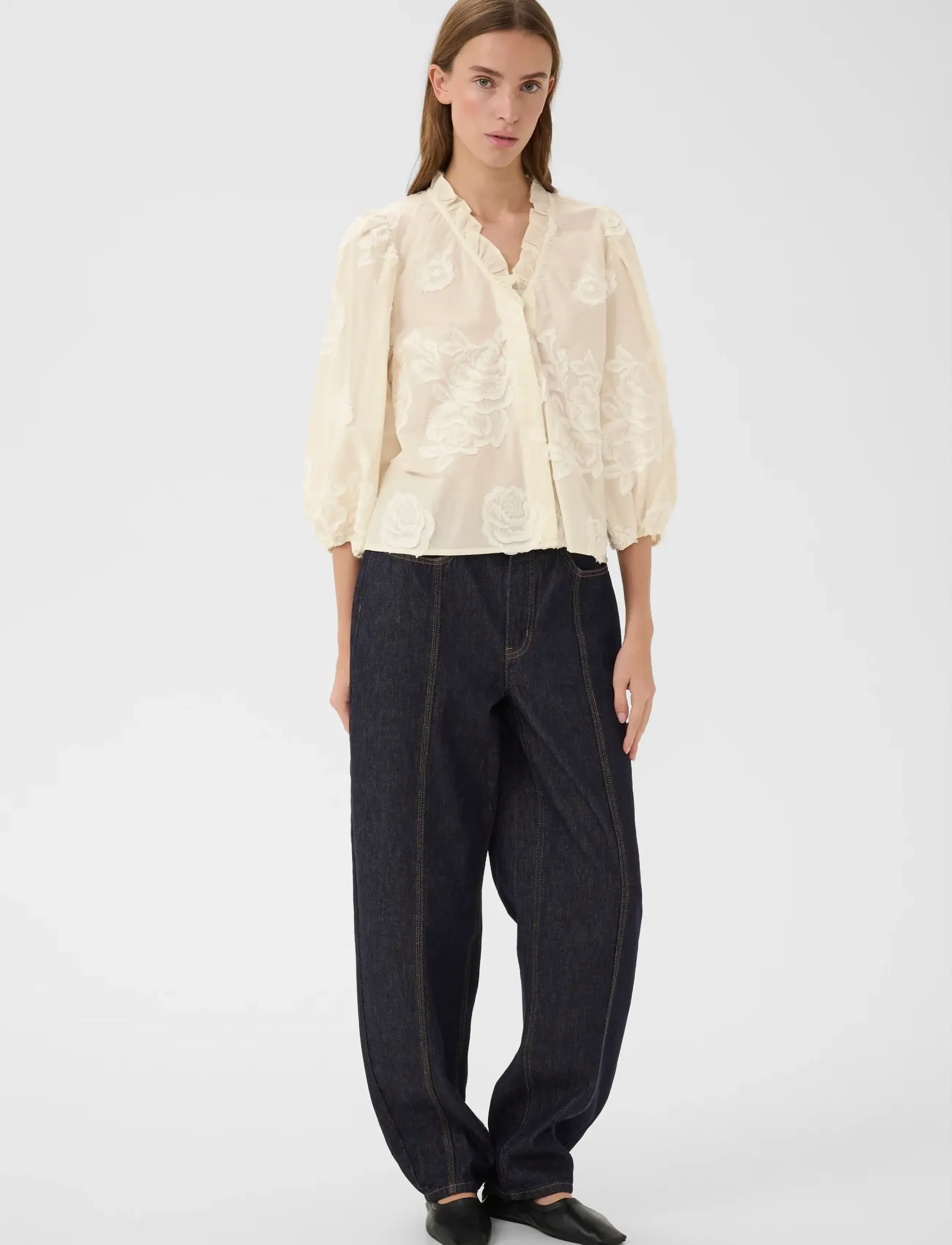 Karen By Simonsen - KBErmine Shirt - långärmade blusar - egret - 3