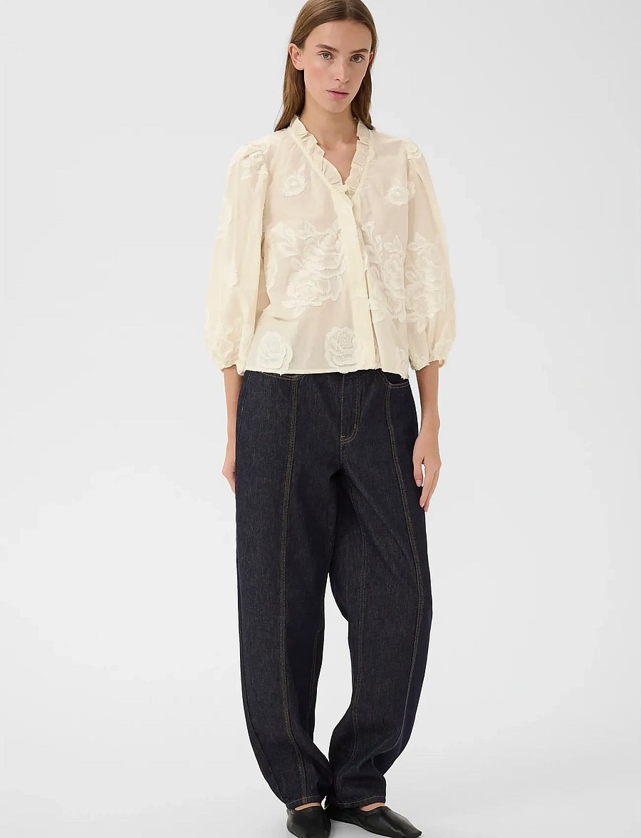 Karen By Simonsen - KBErmine Shirt - long sleeved blouses - egret - 3