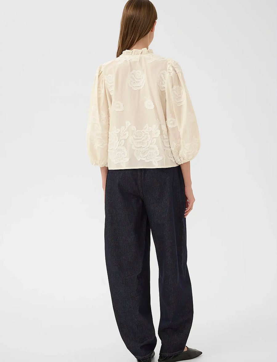 Karen By Simonsen - KBErmine Shirt - long sleeved blouses - egret - 4