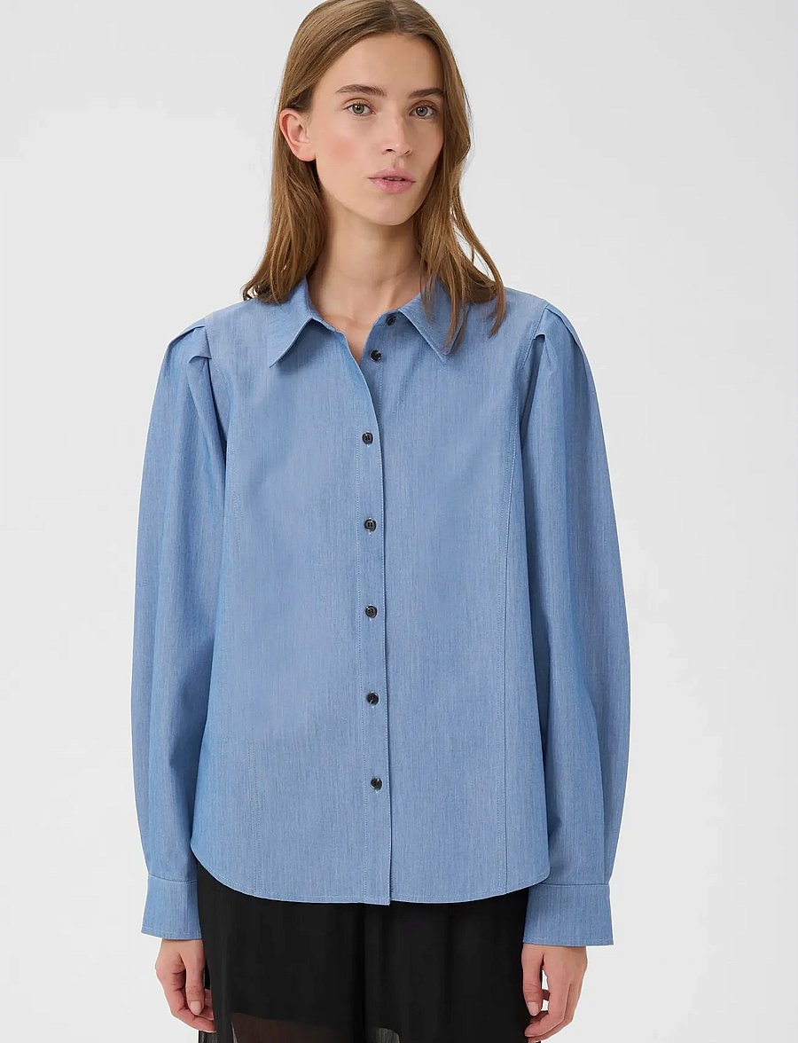 Karen By Simonsen - KBRo Solid Shirt - jeansskjortor - coronet blue - 0