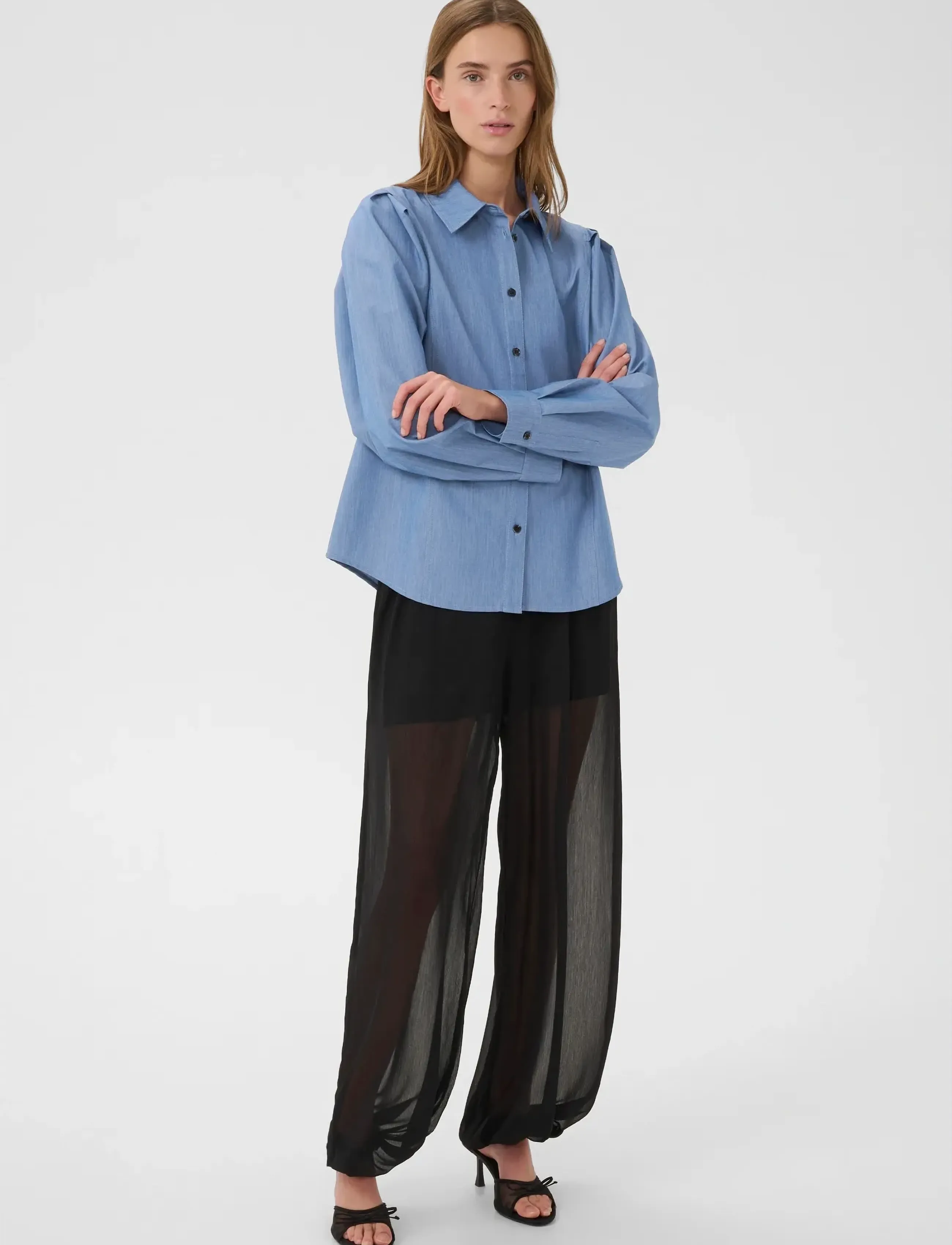 Karen By Simonsen - KBRo Solid Shirt - langärmlige hemden - coronet blue - 3