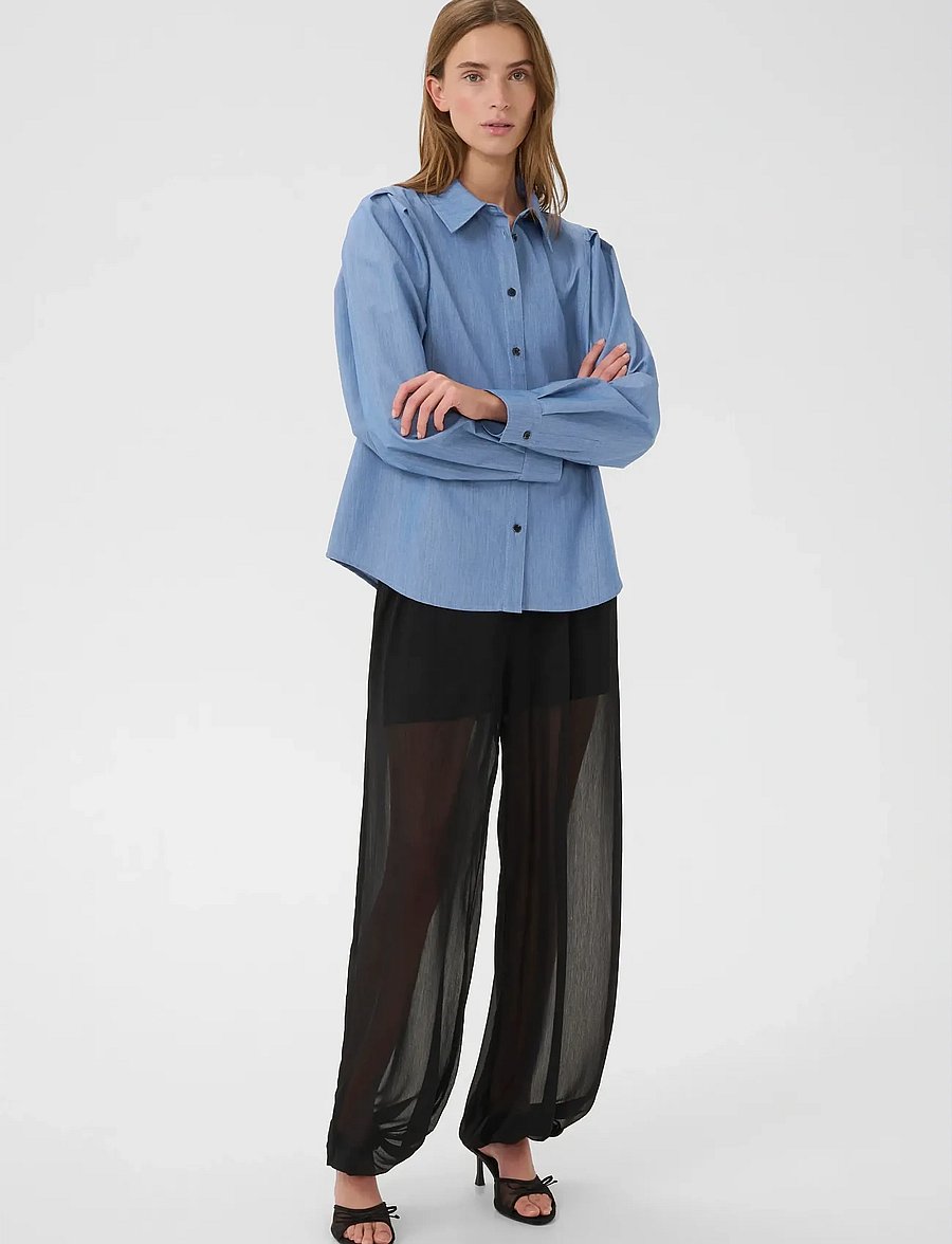 Karen By Simonsen - KBRo Solid Shirt - jeansskjortor - coronet blue - 3