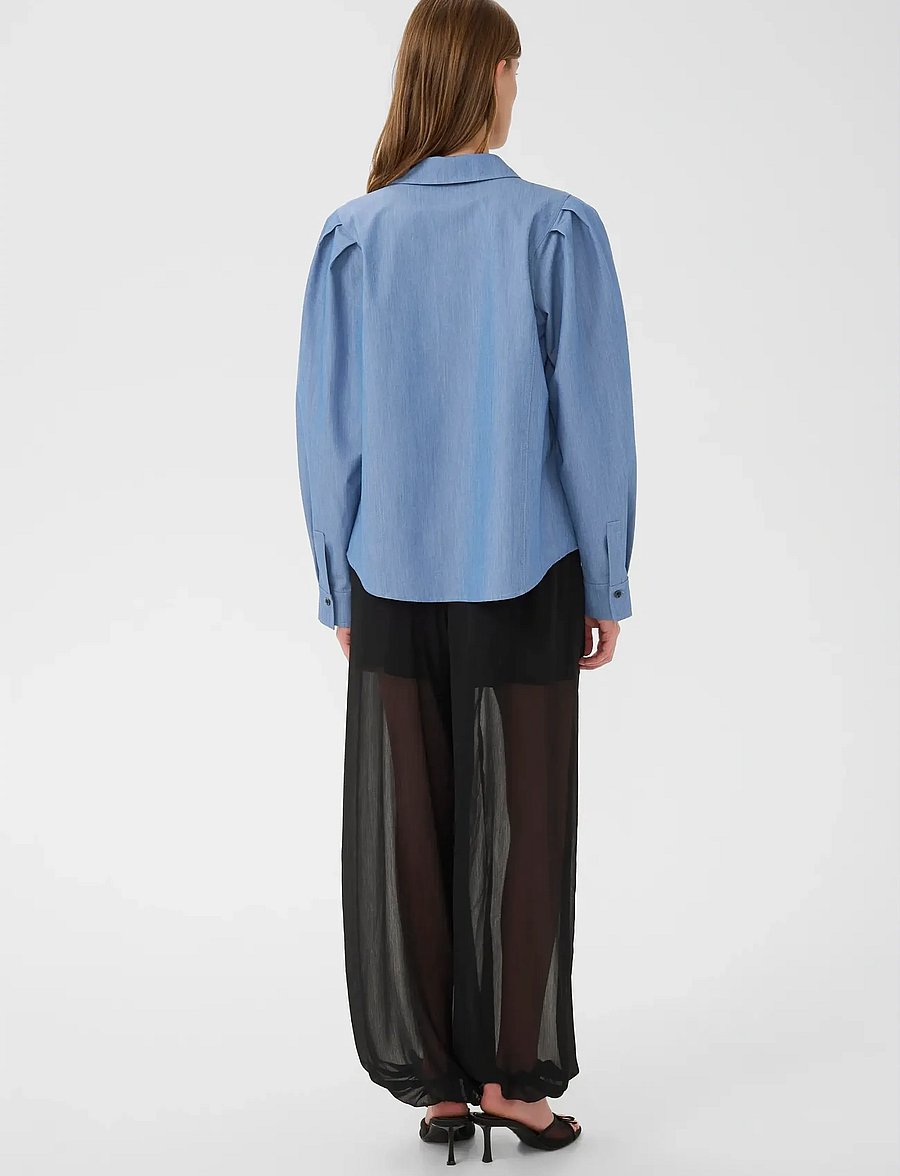 Karen By Simonsen - KBRo Solid Shirt - jeansskjortor - coronet blue - 4