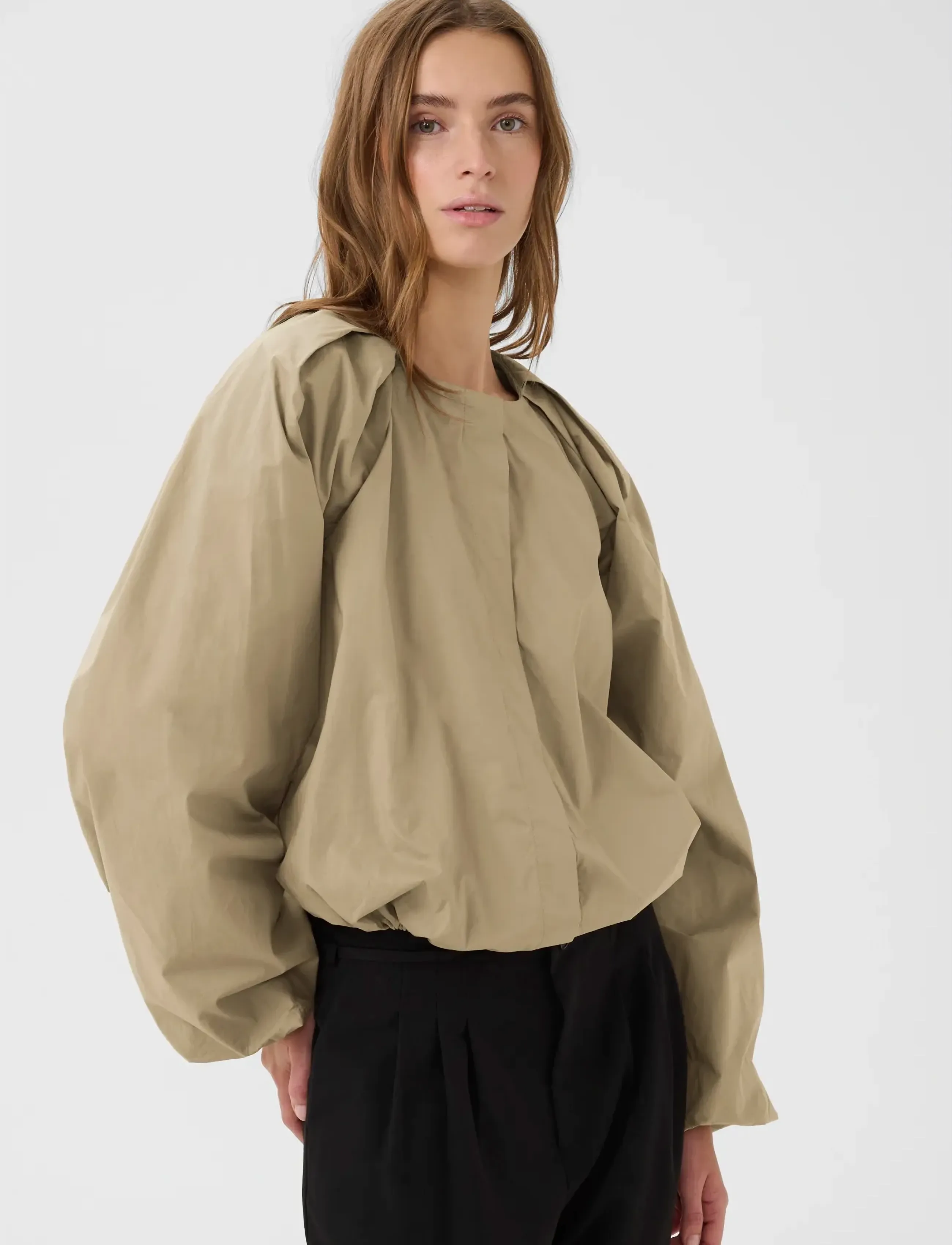Karen By Simonsen Kbenya Balloon Blouse, Kvinder, Ballon Bluse, Beige, Str: 36