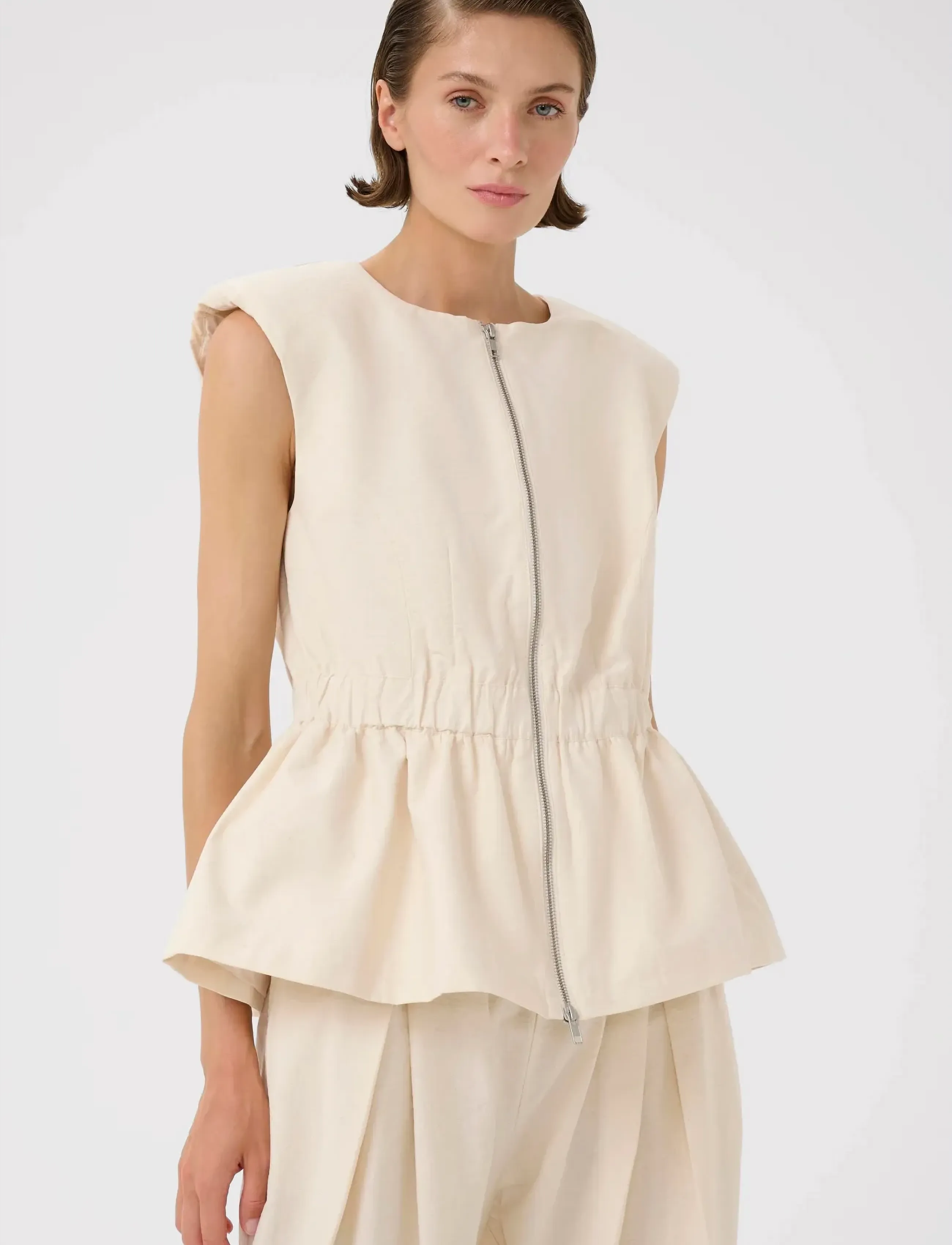 Karen By Simonsen Kbemery Waistcoat, Kvinder, Lynlåsvest, Cream, Str: 42