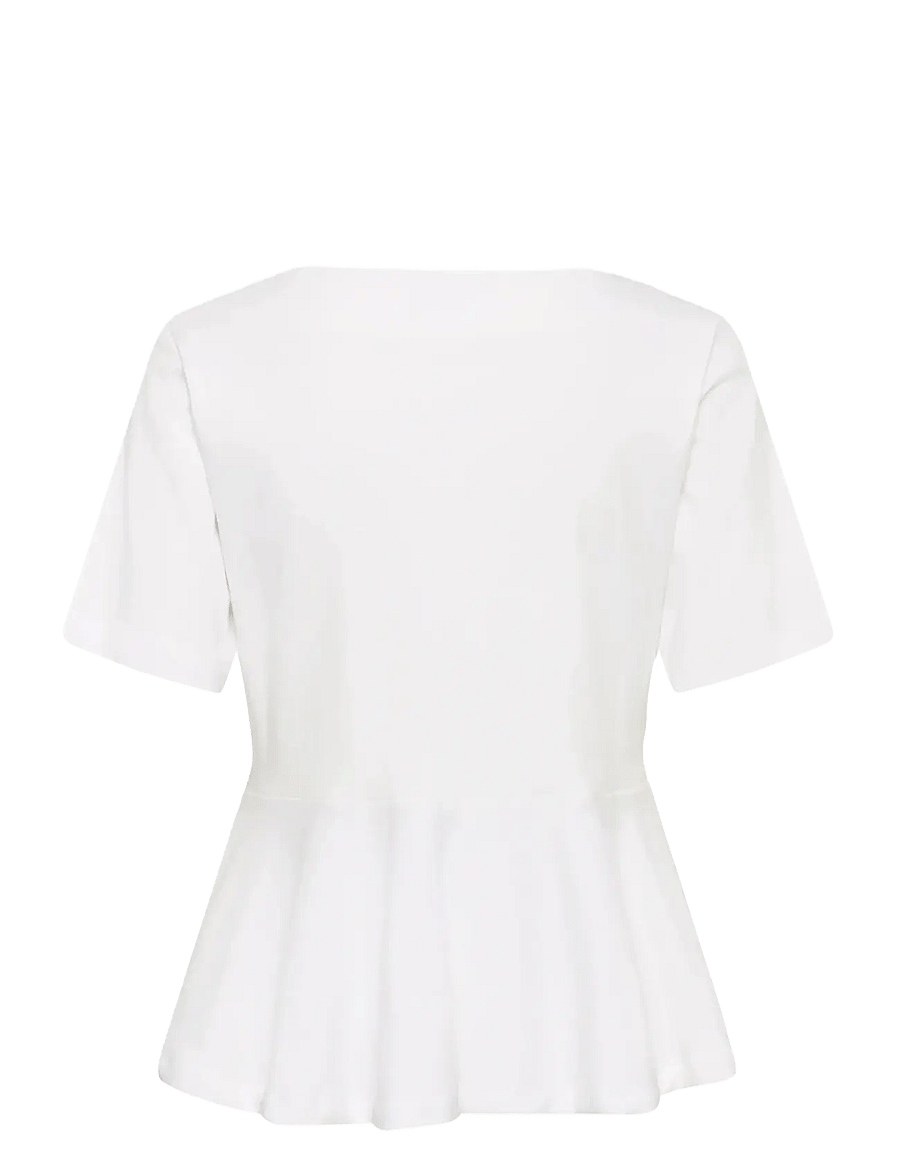 Karen By Simonsen - KBNooma Peplum Tee - t-shirts - bright white - 2