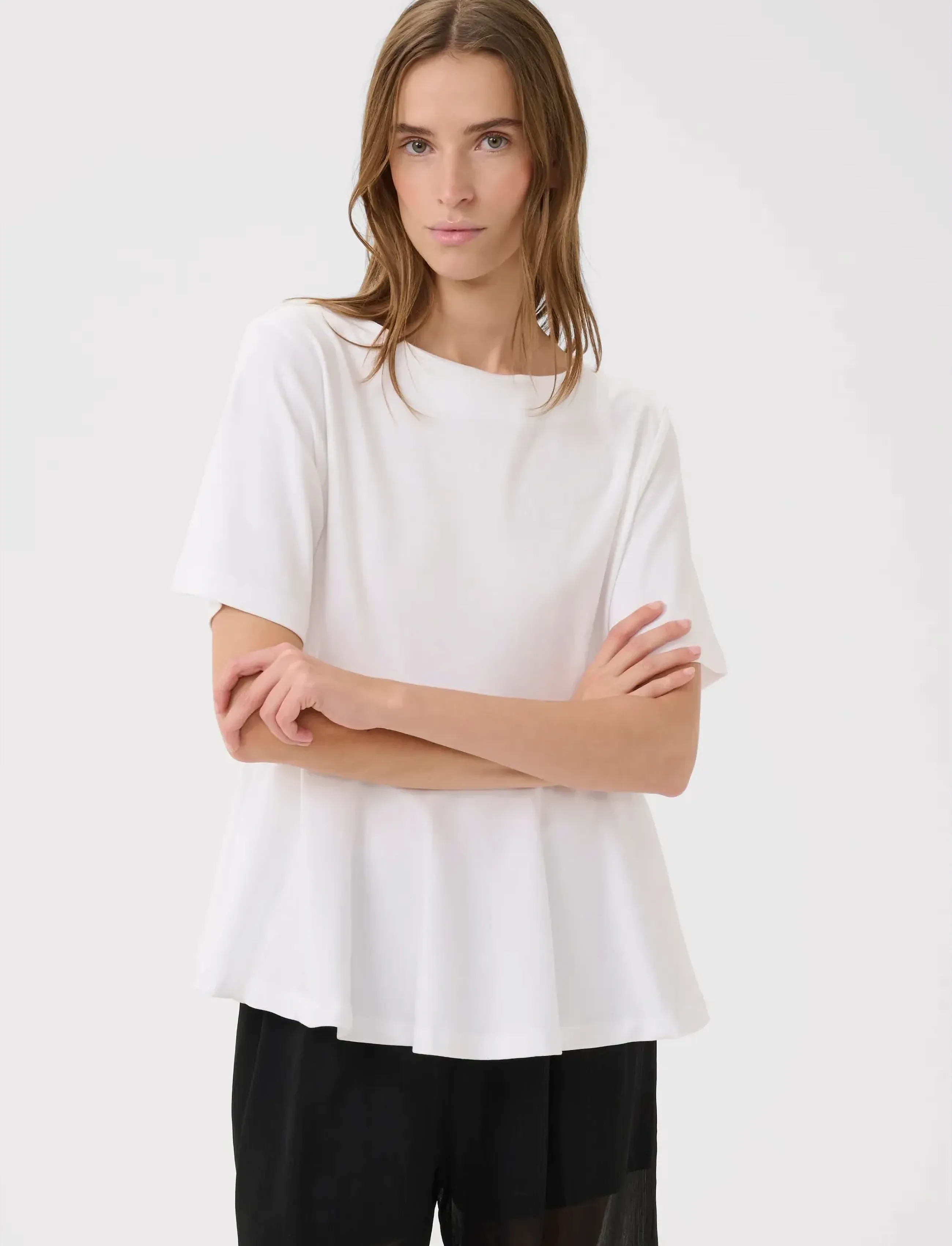 Karen By Simonsen KBNooma Peplum Tee - Tøj - BRIGHT WHITE / white