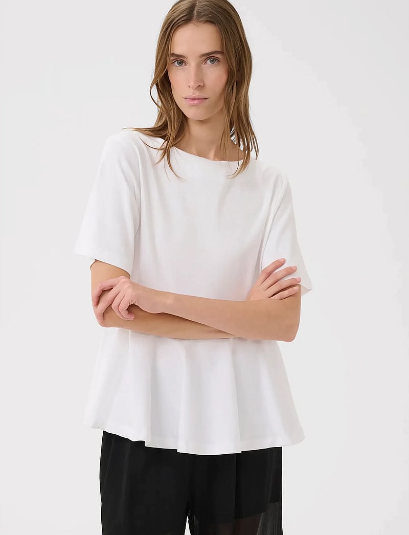 Karen By Simonsen - KBNooma Peplum Tee - t-särgid - bright white - 0
