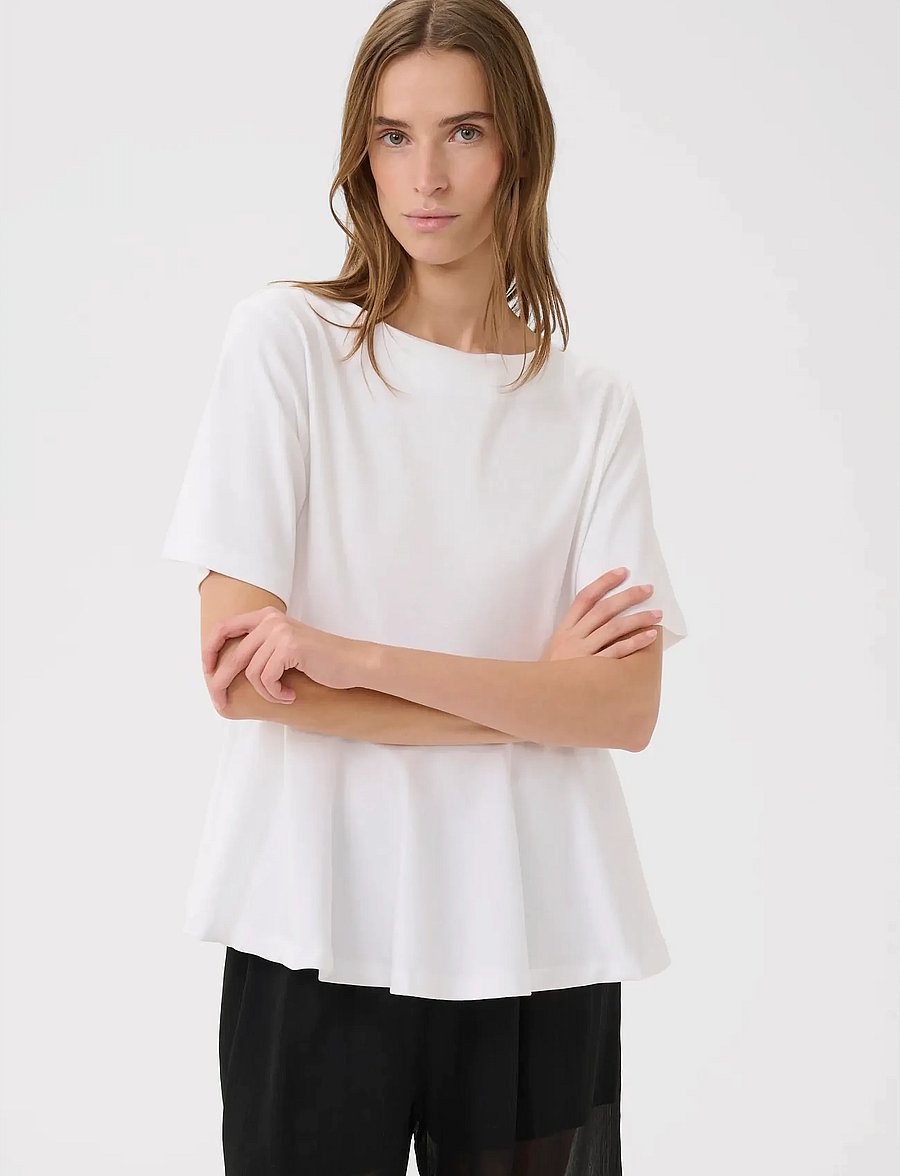 Karen By Simonsen - KBNooma Peplum Tee - t-shirts - bright white - 0