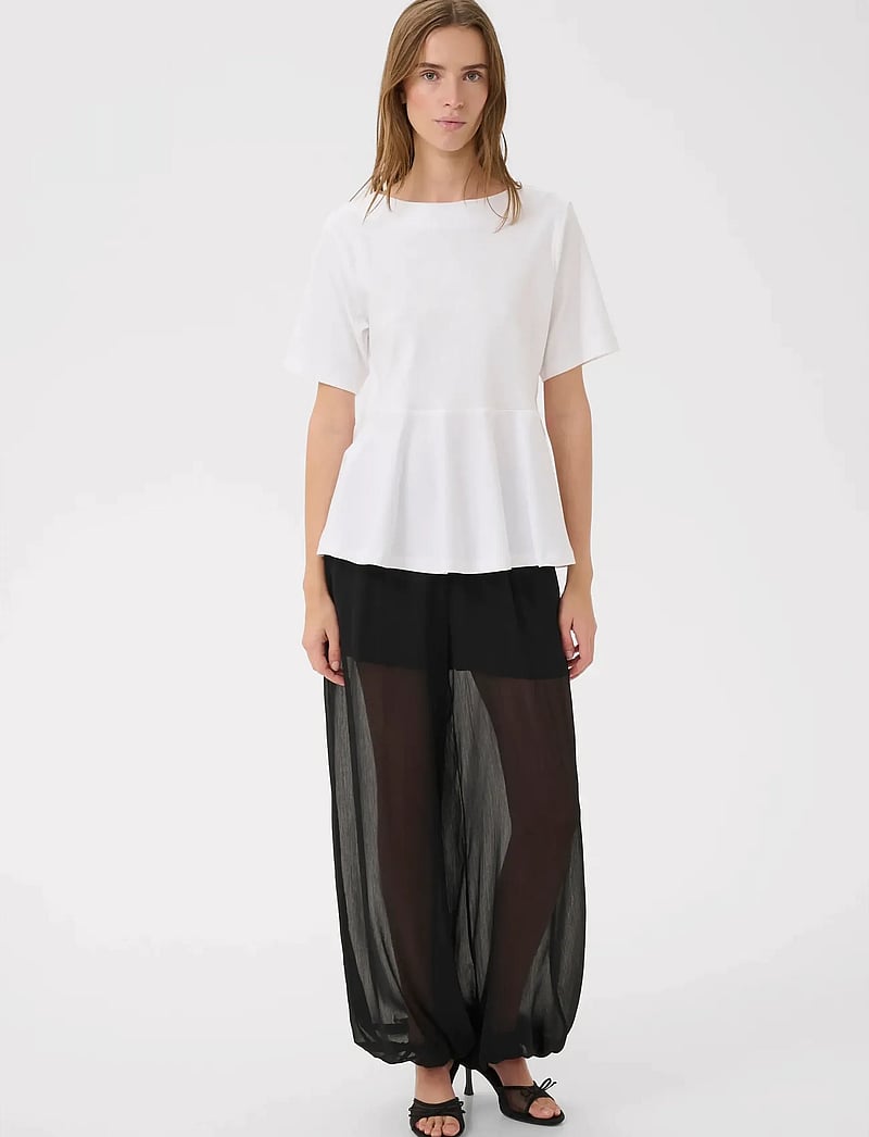 Karen By Simonsen - KBNooma Peplum Tee - t-särgid - bright white - 3