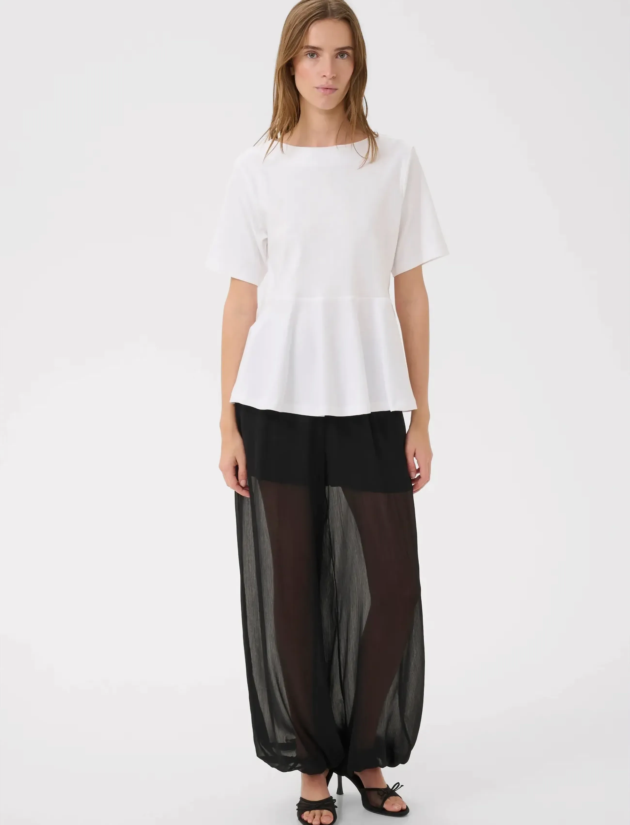 Karen By Simonsen - KBNooma Peplum Tee - t-shirts - bright white - 3