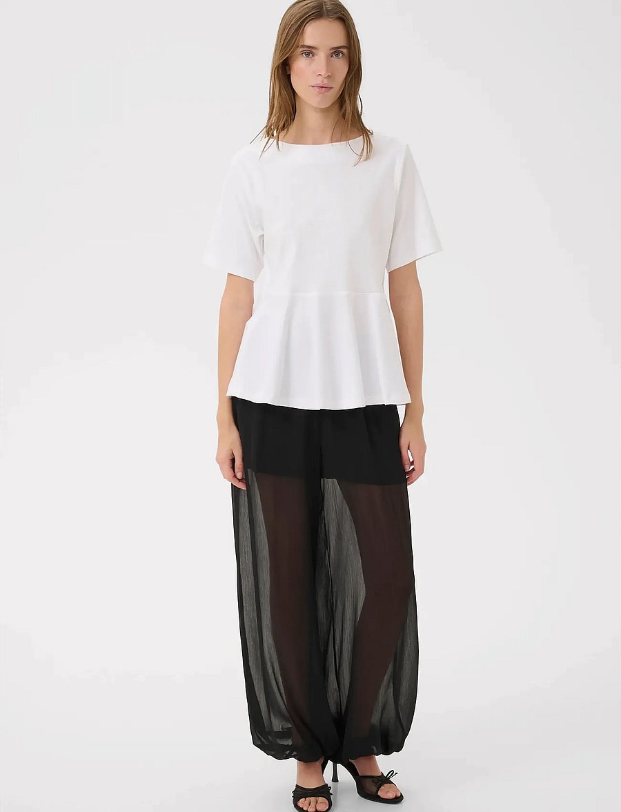 Karen By Simonsen - KBNooma Peplum Tee - t-shirts - bright white - 3