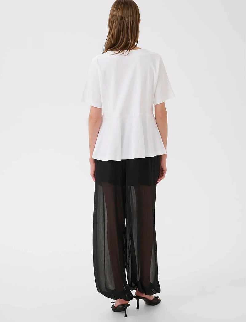 Karen By Simonsen - KBNooma Peplum Tee - t-särgid - bright white - 4