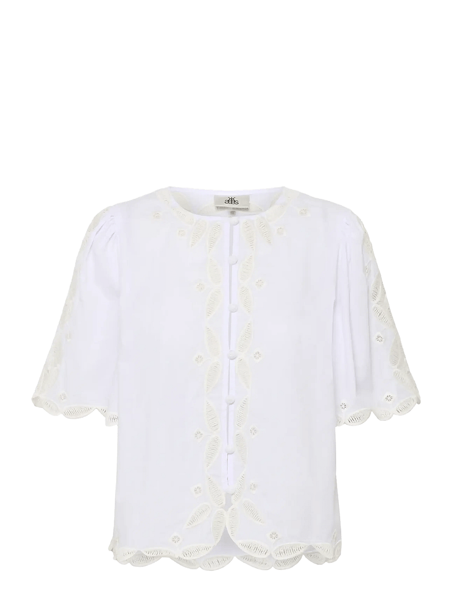 Karen By Simonsen - KBErlinda Blouse - short-sleeved blouses - bright white - 1