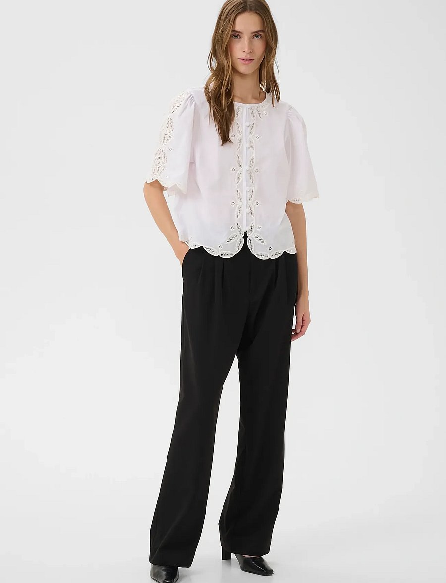 Karen By Simonsen - KBErlinda Blouse - short-sleeved blouses - bright white - 3