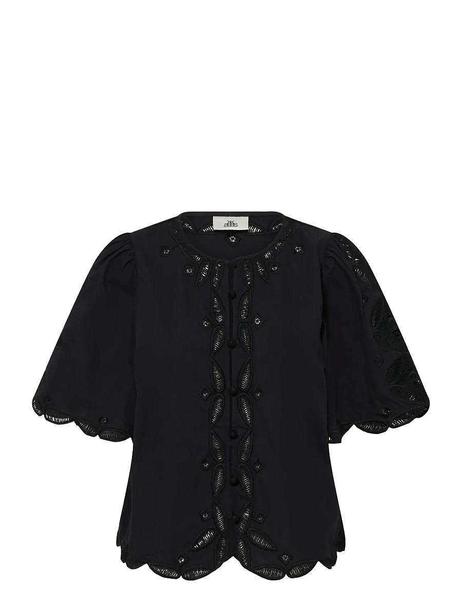 Karen By Simonsen - KBErlinda Blouse - short-sleeved blouses - meteorite - 1
