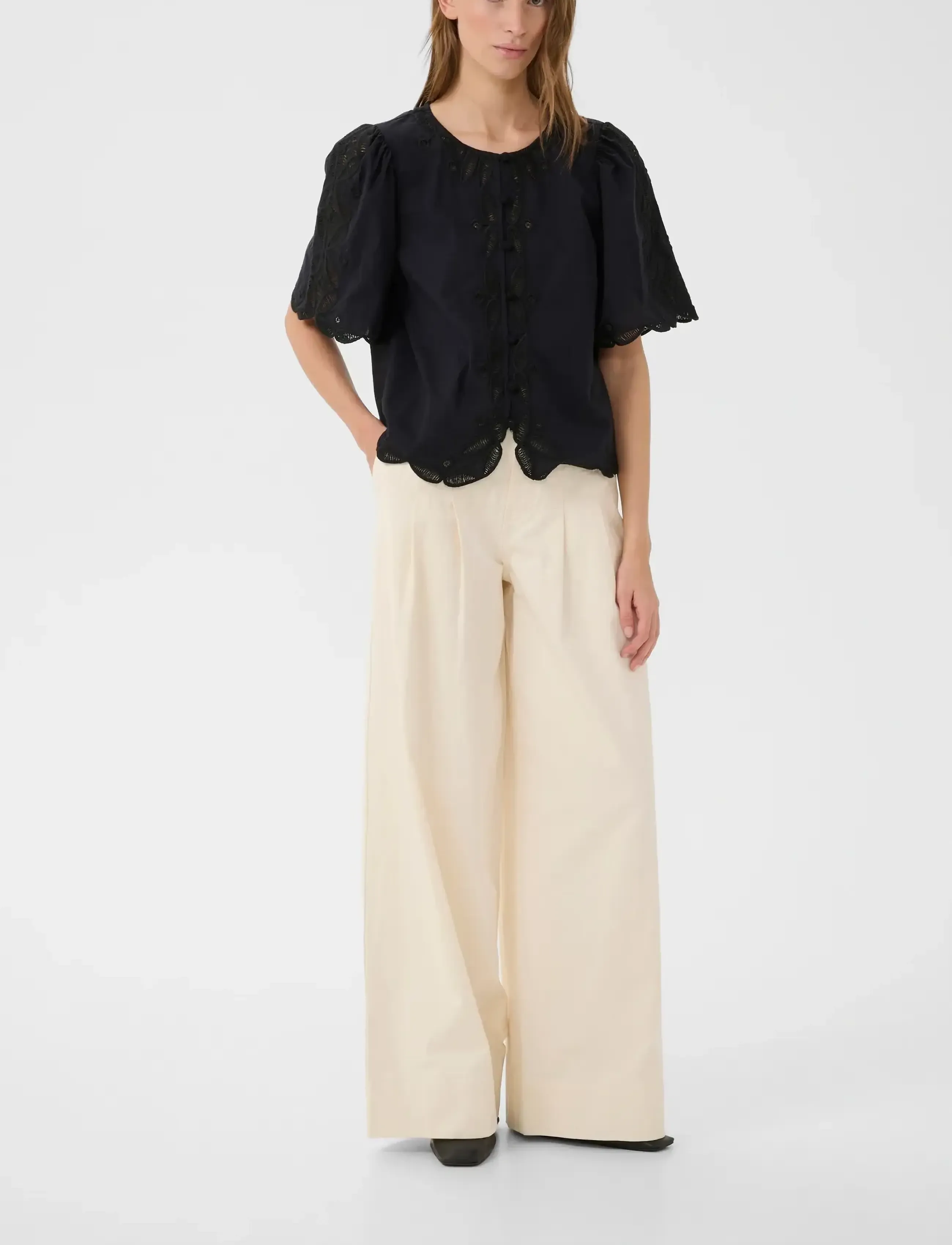 Karen By Simonsen - KBErlinda Blouse - short-sleeved blouses - meteorite - 3