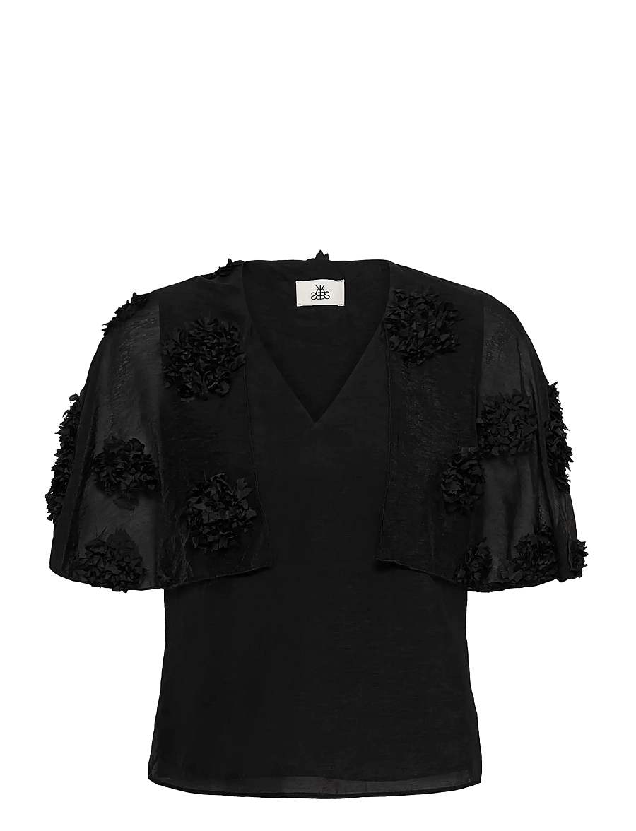 Karen By Simonsen - KBFrederikke Blouse - kortärmade blusar - meteorite - 1
