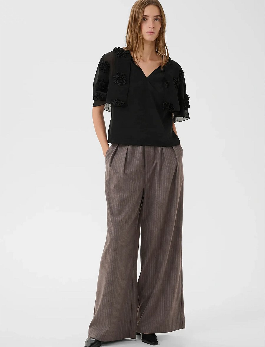 Karen By Simonsen - KBFrederikke Blouse - kortärmade blusar - meteorite - 3