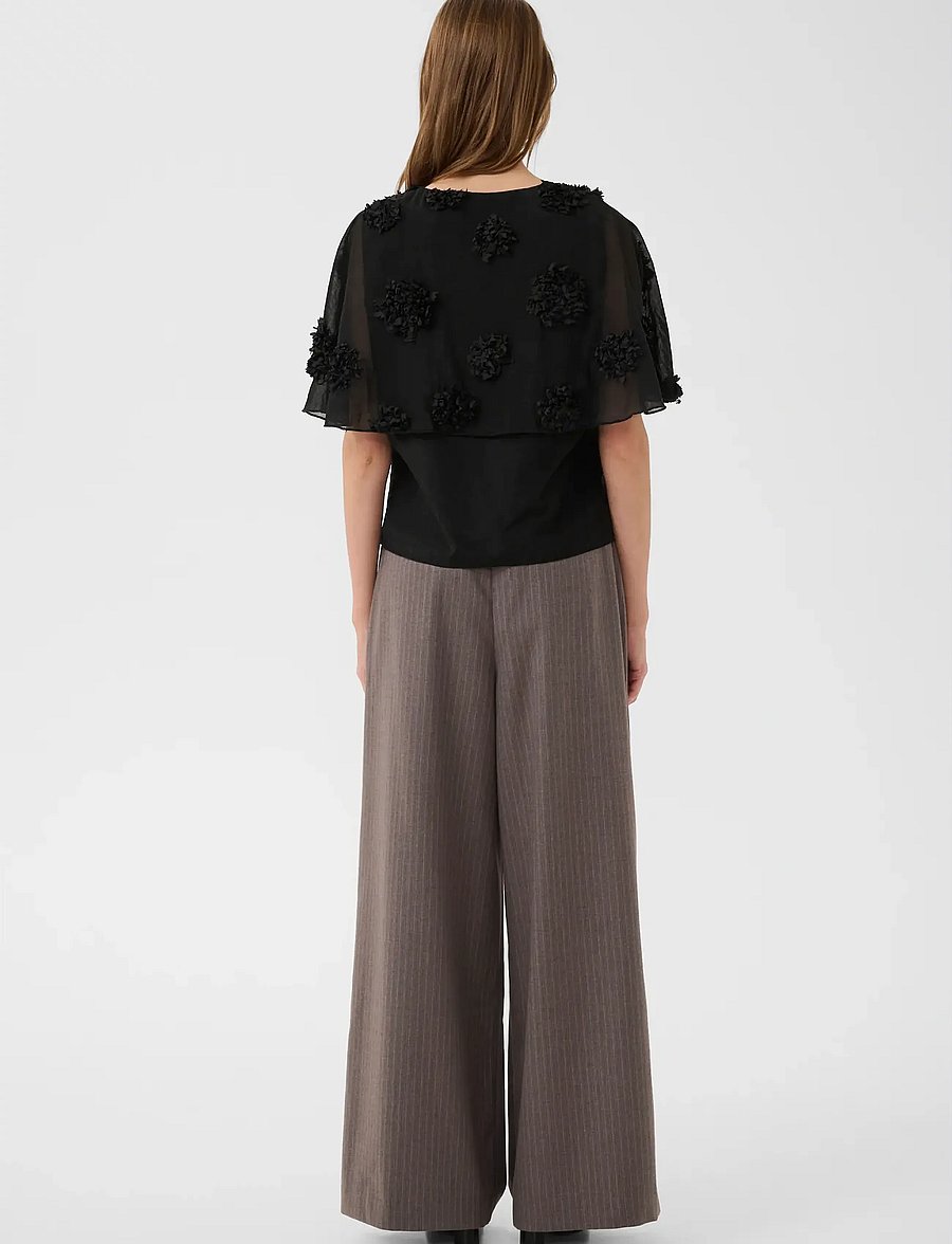 Karen By Simonsen - KBFrederikke Blouse - kortärmade blusar - meteorite - 4