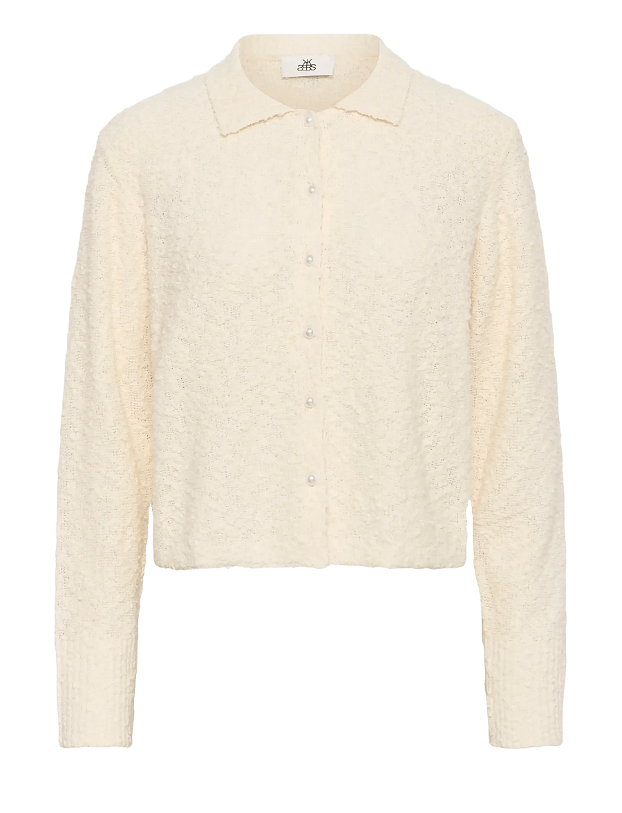 Karen By Simonsen - KBUnice Cardigan LS - cardigans - egret - 1