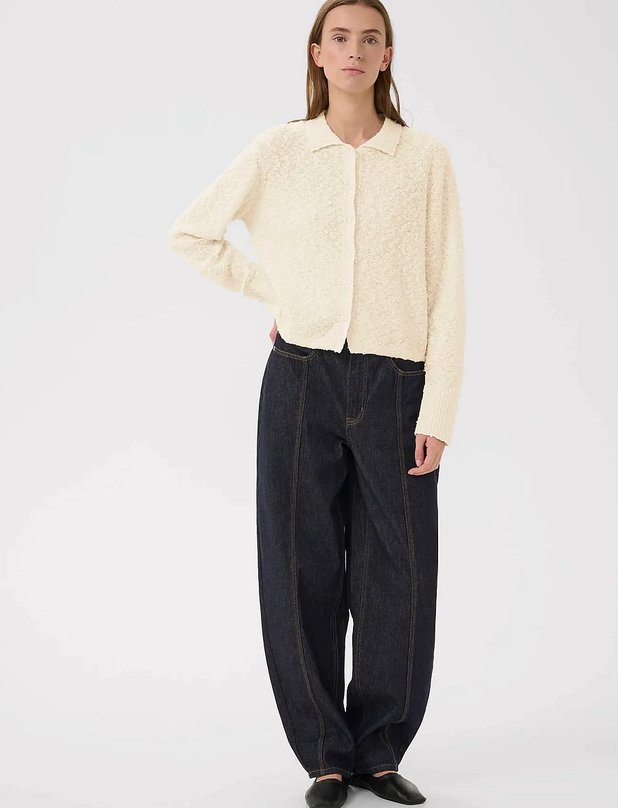 Karen By Simonsen - KBUnice Cardigan LS - cardigans - egret - 3