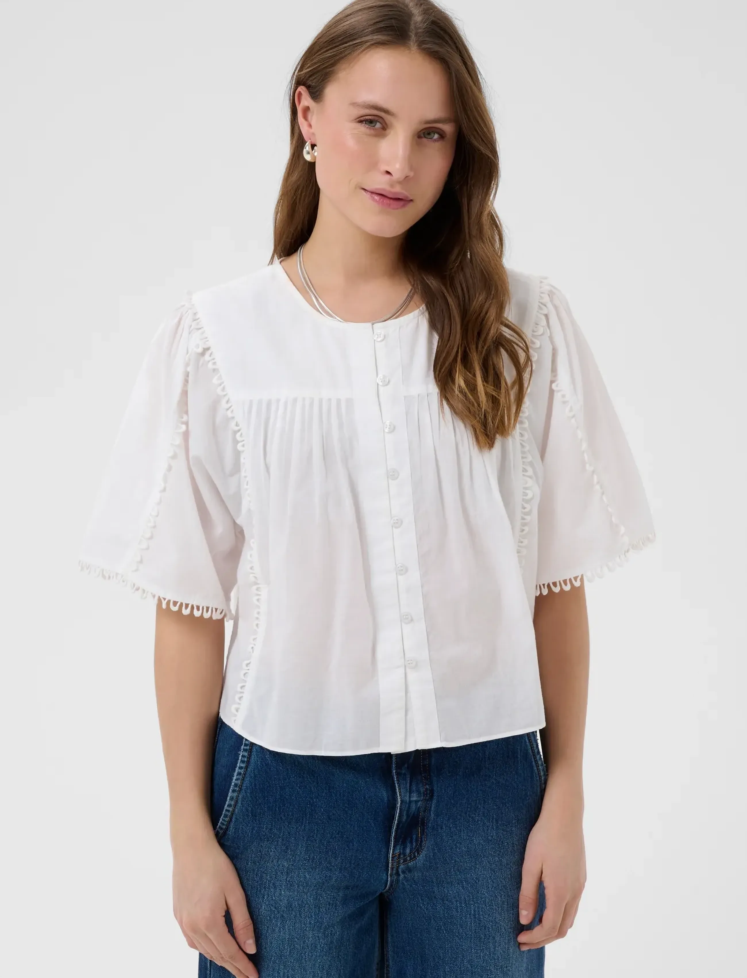 Karen By Simonsen Kbfry Blouse, 36, White, Bluser > Kortærmede, Dame