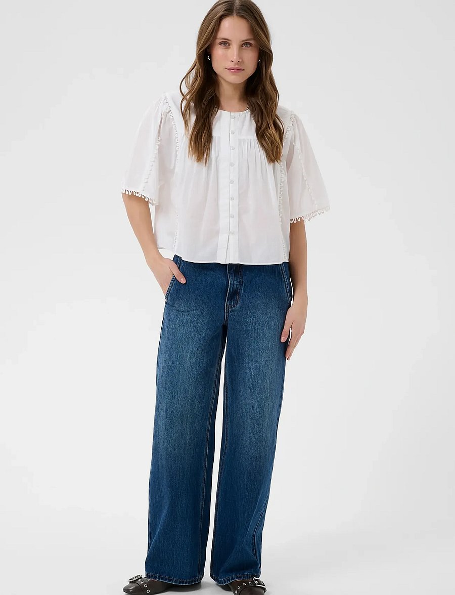 Karen By Simonsen - KBFry Blouse - short-sleeved blouses - bright white - 3