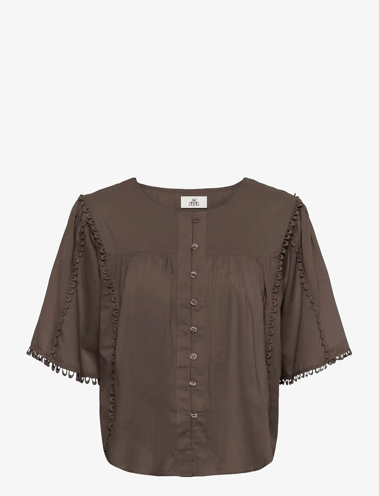 Karen By Simonsen - KBFry Blouse - kortærmede bluser - chocolate martini - 0