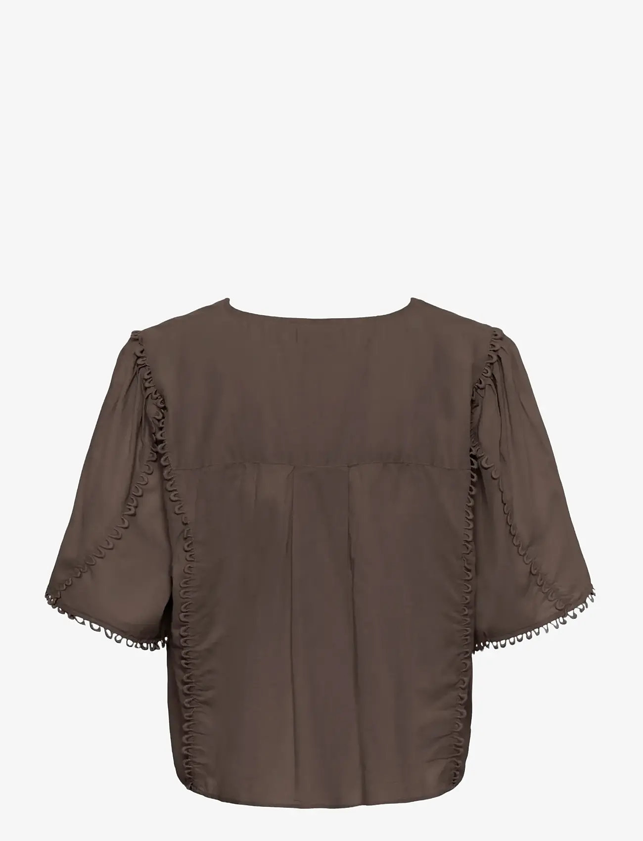 Karen By Simonsen - KBFry Blouse - kortærmede bluser - chocolate martini - 1