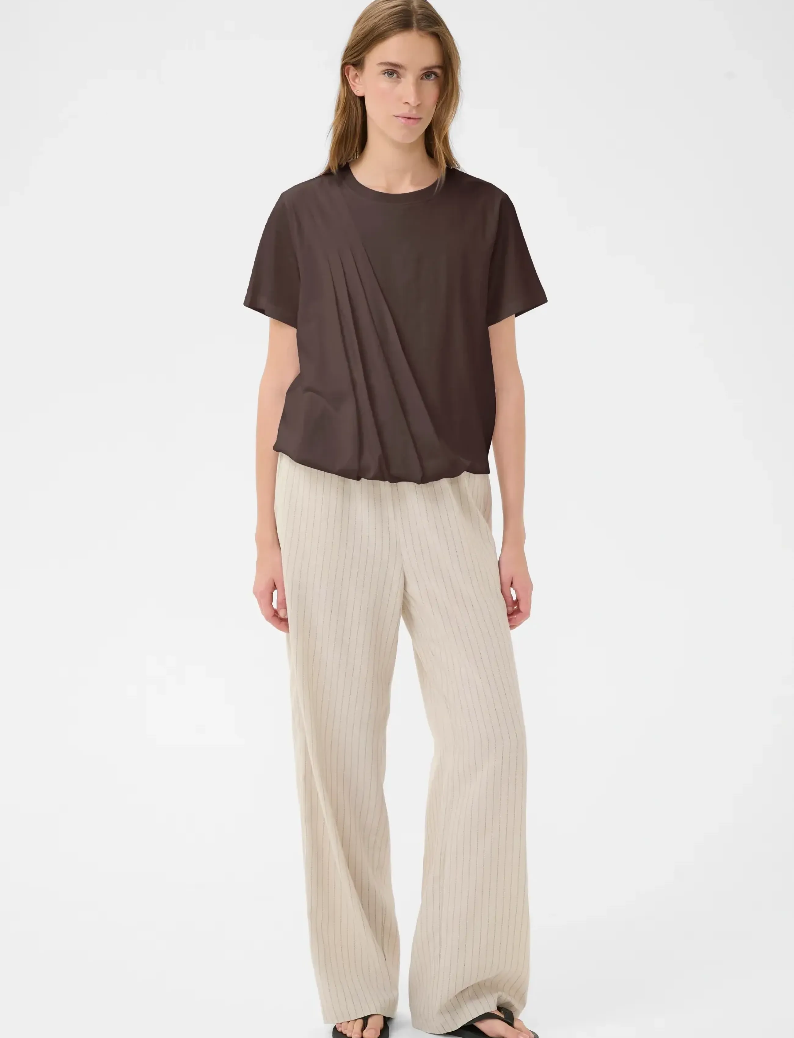 Karen By Simonsen - KBFatima Balloon Tee - t-shirts - chocolate martini - 3