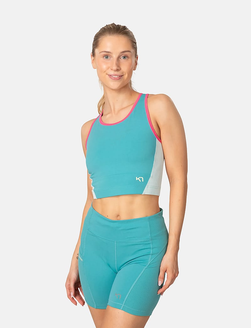 Kari Traa - LINNEA SPORTS TOP - crop tops - lagon - 0