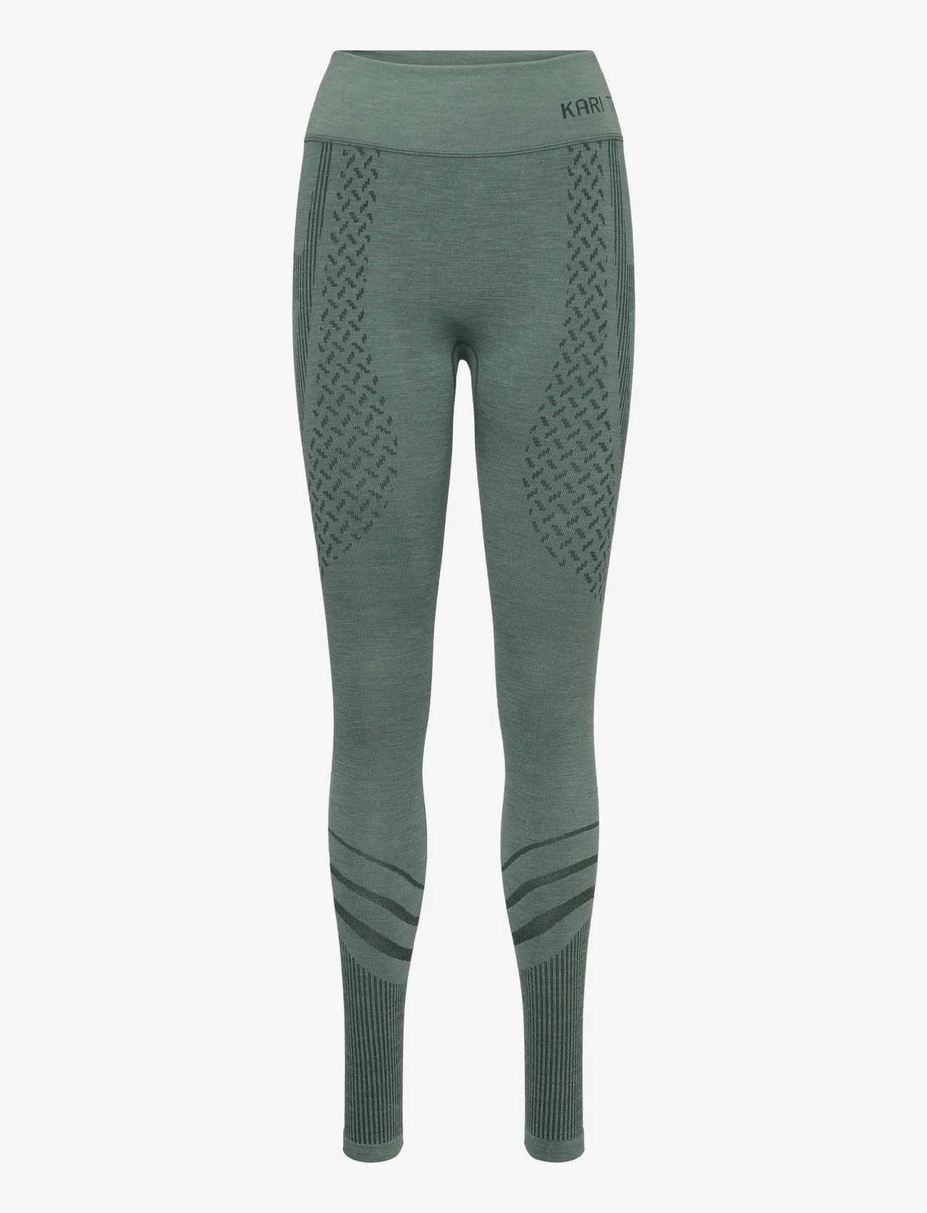 Kari Traa - OLINE PANTS - aluskihina kantavad püksid - dusty midtone green - 0