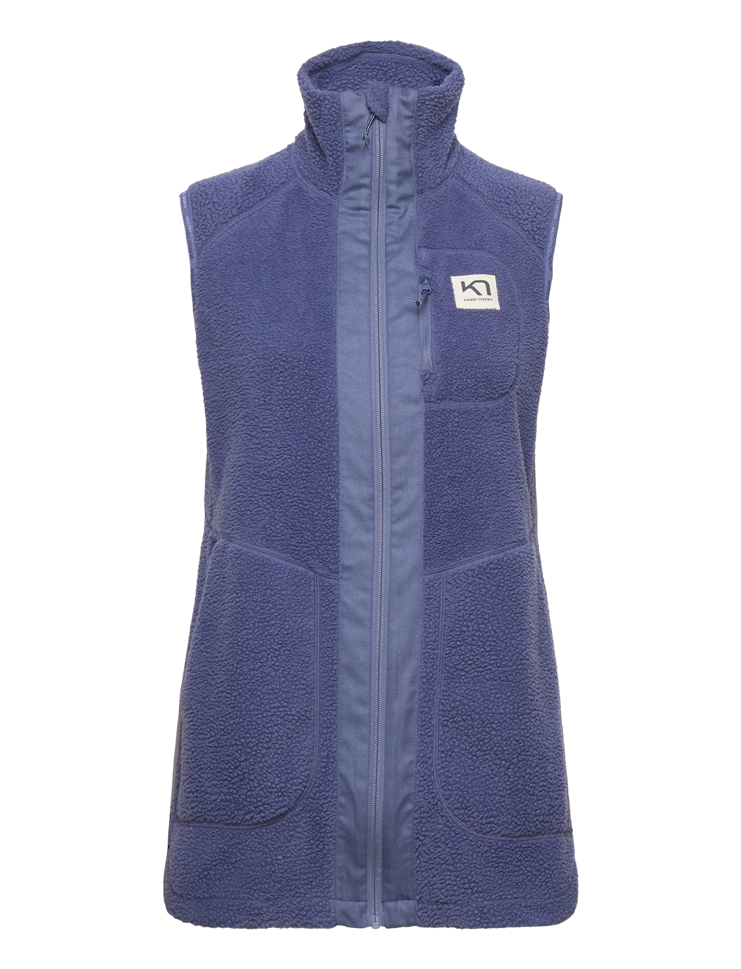 KARI TRAA Sanne Pile Vest Long Blau - S - Damen