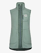 SANNE PILE VEST LONG - SAGE