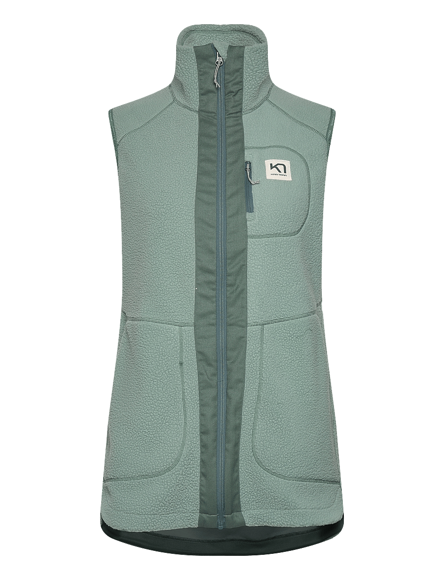 Kari Traa - SANNE PILE VEST LONG - outerwear - sage - 1