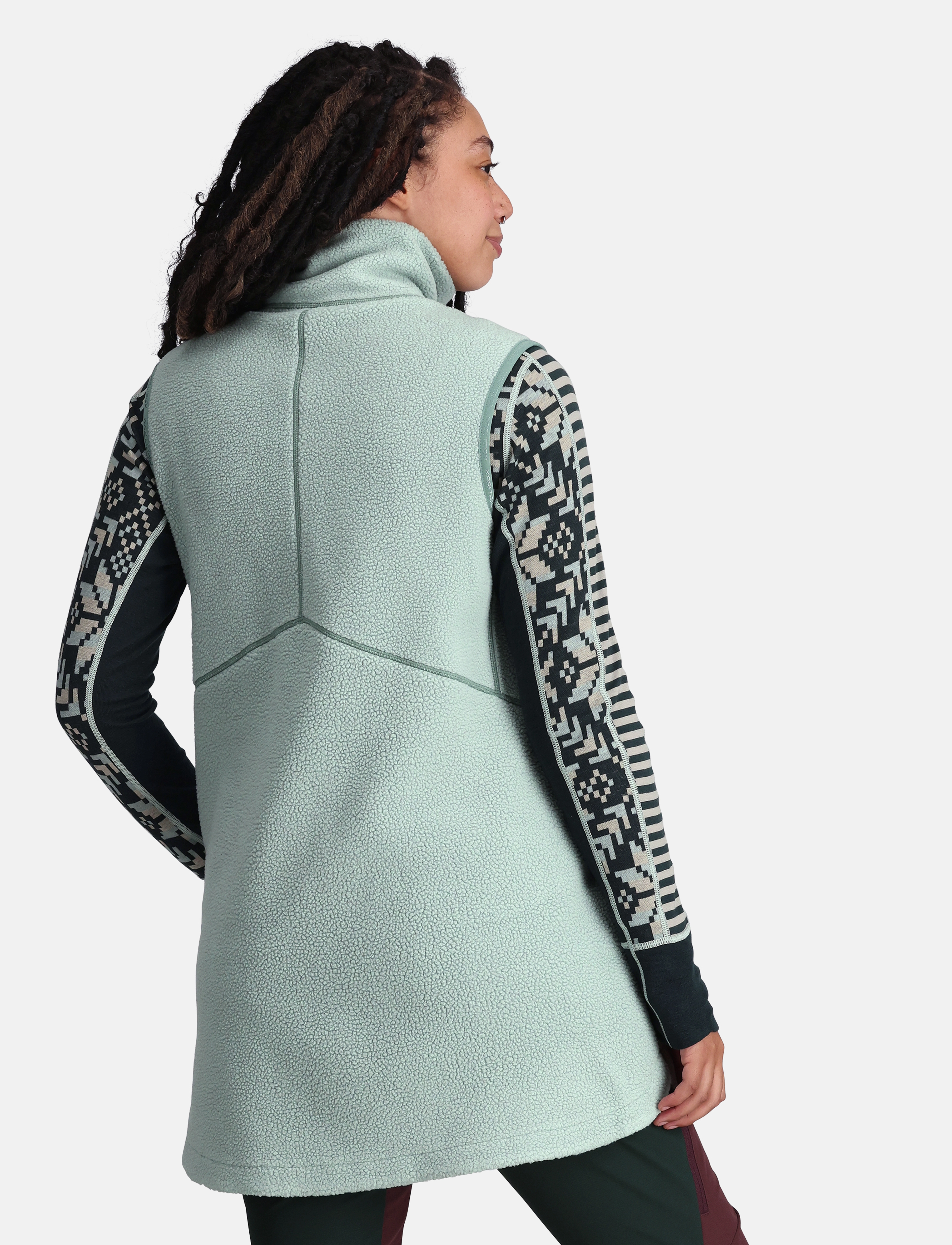 Kari Traa - SANNE PILE VEST LONG - outerwear - sage - 3