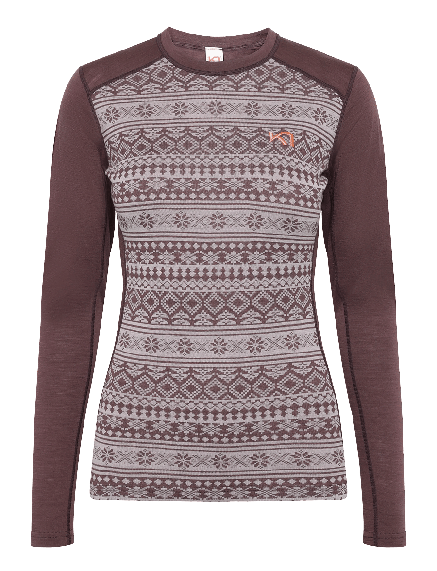 Kari Traa - MINA LS - aluskihina kantavad alussärgid - cocoa - 0